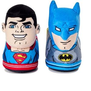 DC Boys Slippers - Batman / Superman - Size 13/1 - Excellent Condition ✨